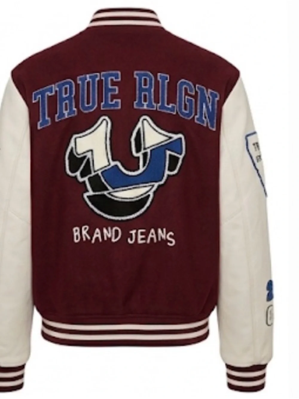 True Religion Varsity Letterman Jacket - Maroon & White